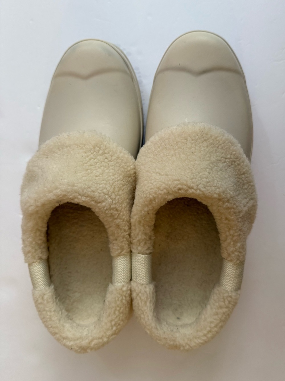 Hunter Play Faux Shearling Cream Waterproof Clogs US 9 UK 7